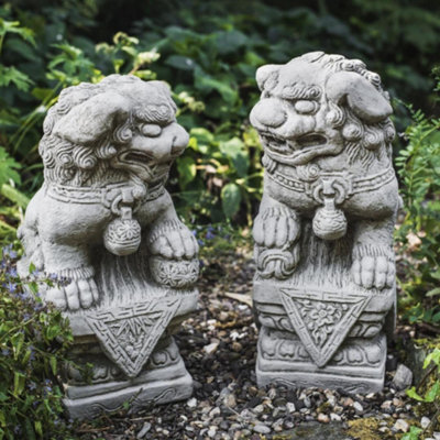 Pair Of Medium Chinese Foo Dogs Statues from B&Q