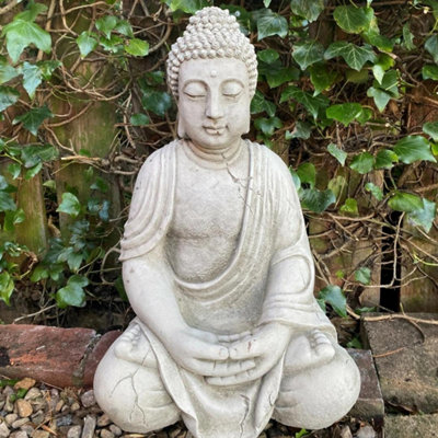 Medium Meditating Buddha Garden Statue from B&Q