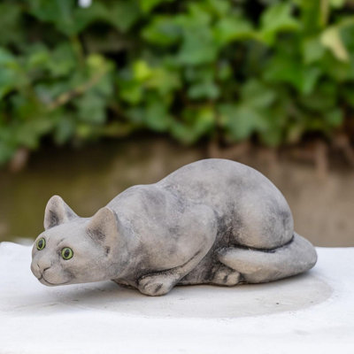 Stone Cast Prowling Cat Sculpture from B&Q