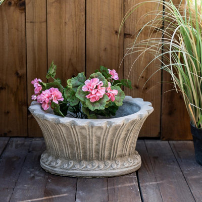 Stone Cast Oval Shaped Planter Pot from B&Q