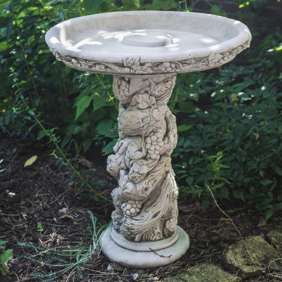 B&Q Fruit Design Stone Cast Birdbath
