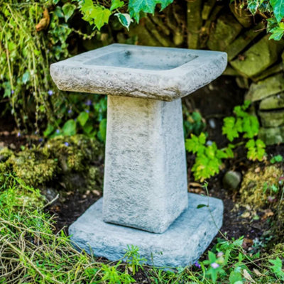 York' Garden Birdbath Rustic Style With Square Top from B&Q