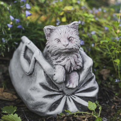 Cat In Bag Stone Pot Garden Planter from B&Q