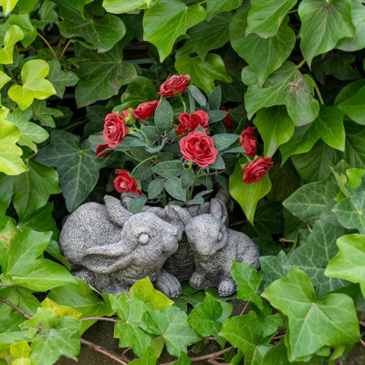 Stone Cast Pot With Rabbits For Flowers Or Plants from B&Q
