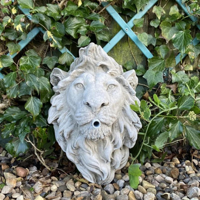 B&Q Lion Head Fountain Wall Plaque White/Cream