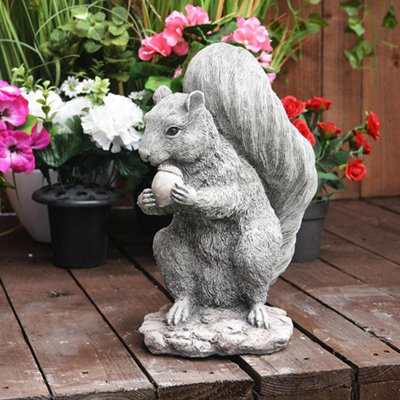 Stone Cast Squirrel Garden Ornament from B&Q