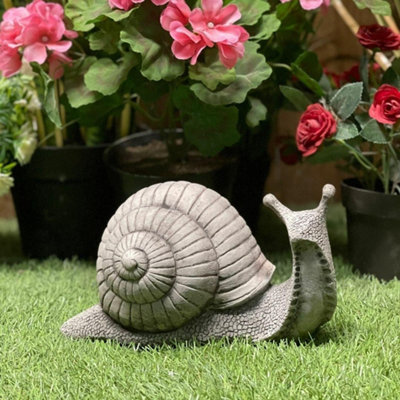 Small Stone Cast Snail Garden Ornament from B&Q