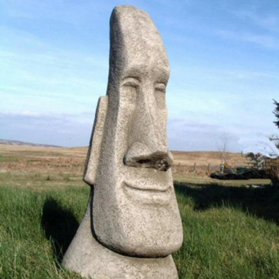 Large Easter Island Moai Head Garden Statue from B&Q