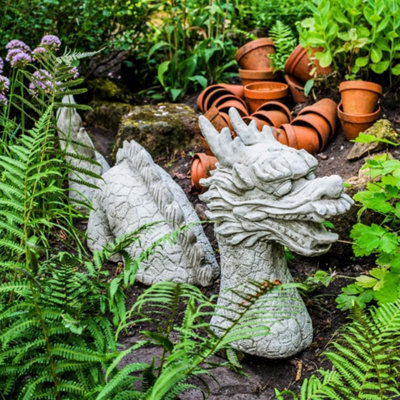 3 Piece Stone Cast Dragon Statue from B&Q