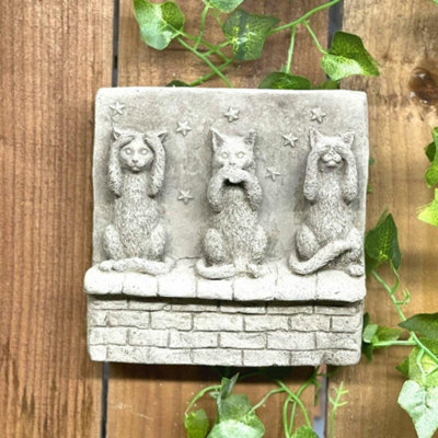 Stone Cast Three Wise Cat Wall Plaque from B&Q