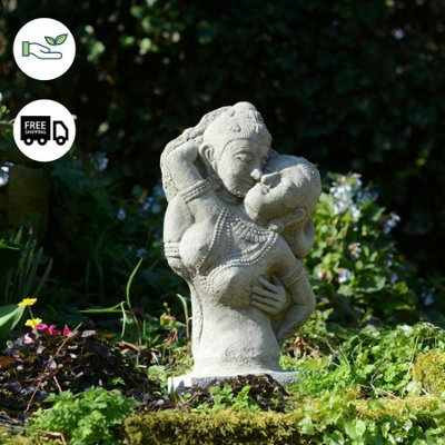 Stone Cast Thai Oriental Lovers Bust Garden Statue from B&Q