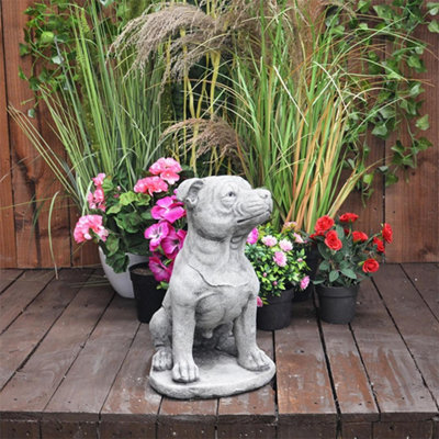 Large Staffordshire Bull Terrier Dog Garden Statue from B&Q