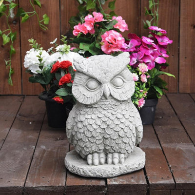 Stone Owl Small Garden Ornament from B&Q