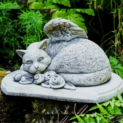 B&Q Memorial Resting Cat Stone Garden Ornament