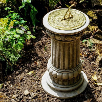 B&Q Victorian Style Sundial On Highly Decorative Column Medium