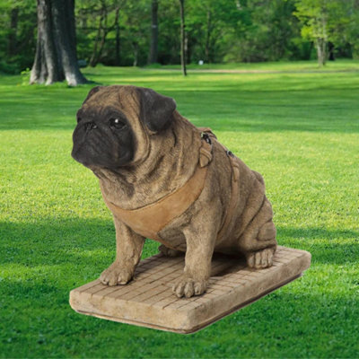 Full Size Sitting Pug Dog Statue from B&Q