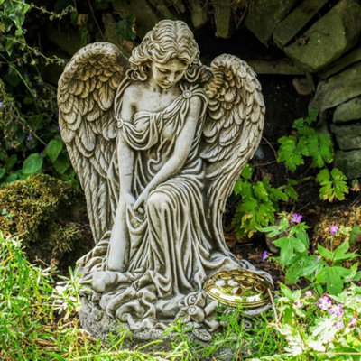 Female Angel Memorial Stone Garden Ornament from B&Q