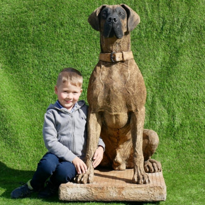 Giant Life-Size Hunting Dog Great Dane Statue from B&Q
