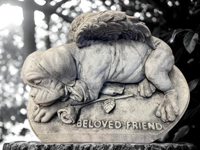 Oakley Large Dog Stone Pet Memorial Garden Ornament from B&Q