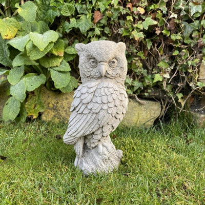 Cute Stone Owl Garden Ornament from B&Q