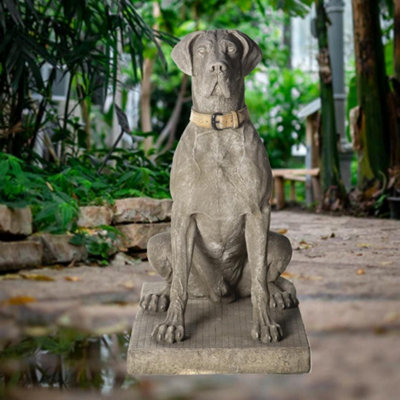 Giant Life-Size Hunting Dog Great Dane StatueClassic Finish from B&Q