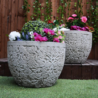 Pair Of Large Regency Stone Flower Pot from B&Q