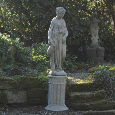 Classic Stone Cast Woman Statue With A Jug Of Water from B&Q