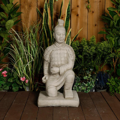 Oakley Stone Cast Japanese Samurai Garden Ornament from B&Q
