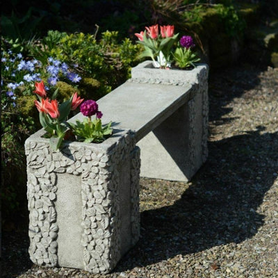  - Daisy Design Stone Cast Garden Bench
