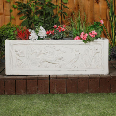 B&Q White Gladiator Design Stone Planter Trough Large