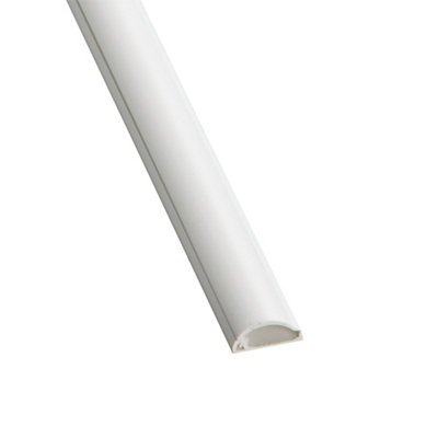 D-Line White Semi-Circle Trunking Length,(W)16mm (L)2M (H)8mm from B&Q