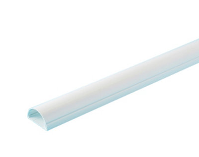 D-Line White Semi-Circle Trunking Length (D)25mm 2M from B&Q