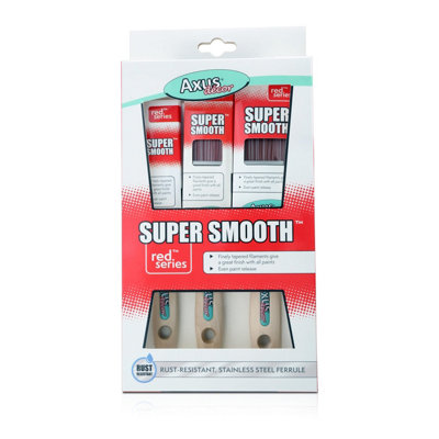 Axus Super Smooth Brush Set Of 3 (1"1.5"2") Paint Brushes from B&Q