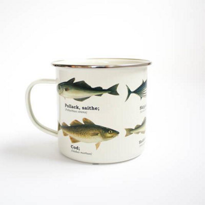 Gift Republic Ecologie Fish Enamel Mug Tin Cup for Fishing Trips 8.5x12.5x9.5cm - Image 6