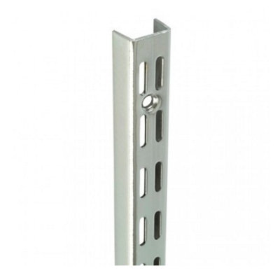 Charles Watson Chrome Twin Slot Uprights 710mm Wall Mounted Adjustable Shelving Rail from B&Q
