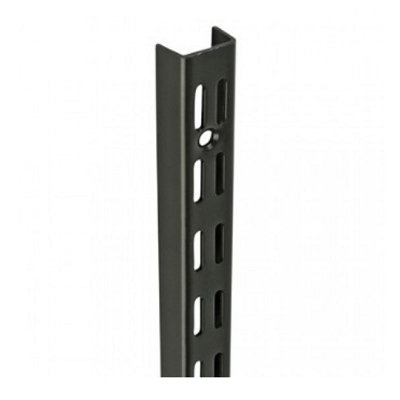B&Q -  Black Twin Slot Uprights 170mm Wall Mounted Adjustable Shelving Rail