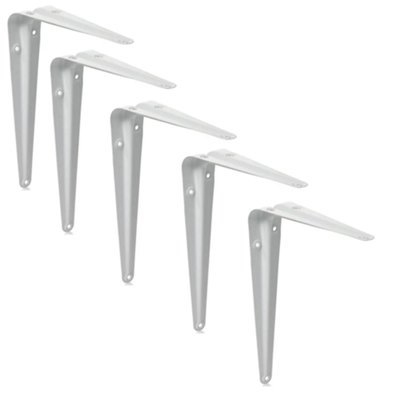 5 X White London Shelf Bracket 14 X 12  350X300mm from B&Q