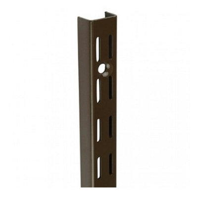 B&Q -  Brown Twin Slot Uprights 1600mm Wall Mounted Adjustable Shelving Rail