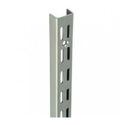 Charles Watson Silver Twin Slot Uprights 2400mm Wall Mounted Adjustable Shelving Rails from B&Q