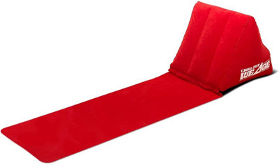 CKB LTD Red Chill Out Wedge Inflatable Beach Festival Camping Lounger Back Pillow Cushion Chair from B&Q