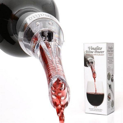 CKB LTD Vinalito Wine Aerating Bottle Pourer Decanter Cork Stopper from B&Q