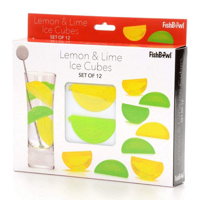 CKB LTD Fishbowl Reusable Lemon & Lime Shaped Ice Cubes Set Of 12 from B&Q