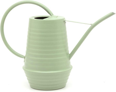 Ckb Ltd Decorative Green Galvanized Ribbed Farmhouse Style Indoor Watering Can With Narrow Spout Small 1.1L (Mint Green) from B&Q
