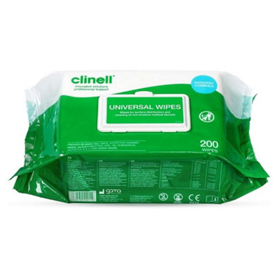  - Clinell Universal Wipes Sanitising Surface Cleaning X 200
