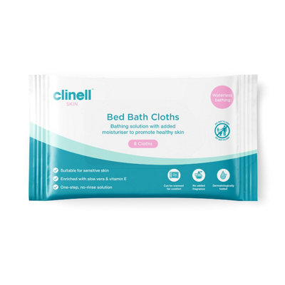 Clinell Carell Bed Bath Wipes Pack Of 24 - 8 Wipes Per Pack (192 Wipes) - Easy To Use, Containing Aloe Vera, Dermatologically Tested - Image 5
