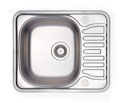 Carysil Aare 1.0 Bowl Inset Steel Sink With Compact Drainer& Waste from B&Q