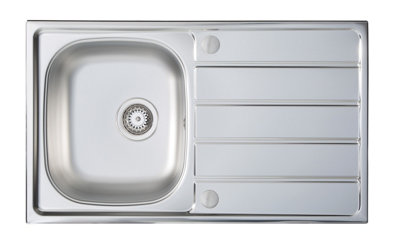Carysil Ain 1.0 Bowl Inset Steel Sink With Compact Drainer& Waste from B&Q