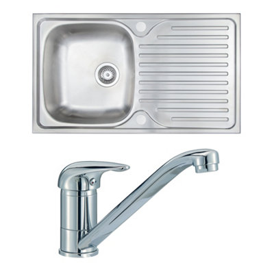 Carysil Aare Compact 1.0 Inset Steel Sink & Tap Pack from B&Q