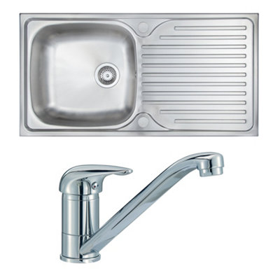 Carysil Aare 1.0 Inset Steel Sink & Tap Pack from B&Q