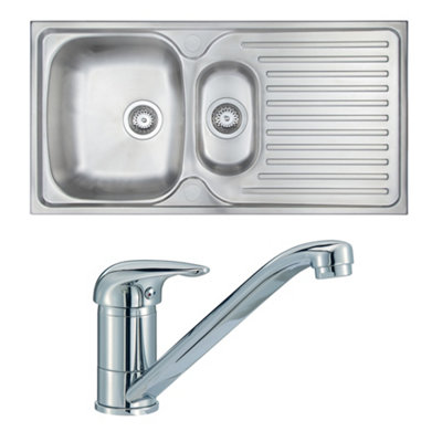 Carysil Aare 1.5 Inset Steel Sink & Tap Pack from B&Q